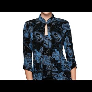 Alex Evenings Glittered Floral Print Twinset size S NWT